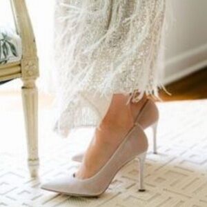 Antonio Melani x Nicola Bathie Champagne Bonnie Velvet Pumps